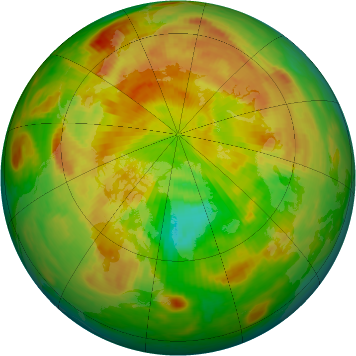 Arctic ozone map for 21 May 1985